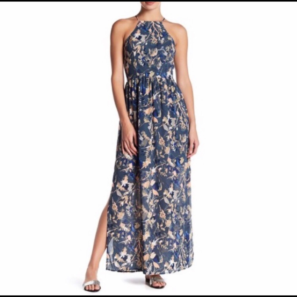 NWT Chelsea28 halter floral maxi dress XS